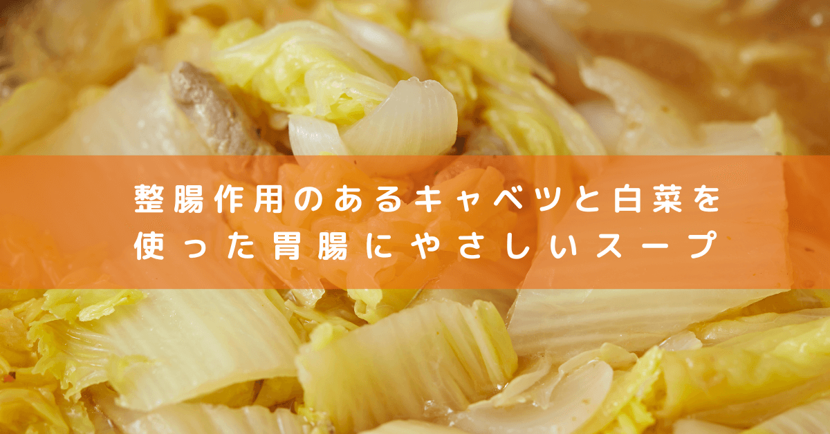 整腸作用のあるキャベツと白菜を使った胃腸にやさしいスープ
